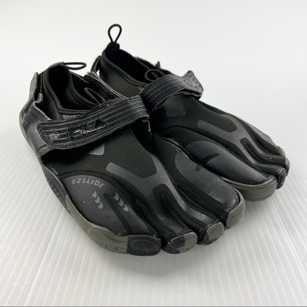 Fila Skele-Toes Black Gray Five Finger Athletic Walking Shoes - Picture 2 of 8